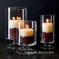 Short Stem Glass Hurricane Candle Holder